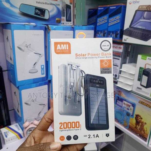 Ami Am-26 20000mah Solar Charger Type-C Micro Lightning - thumbnail 3