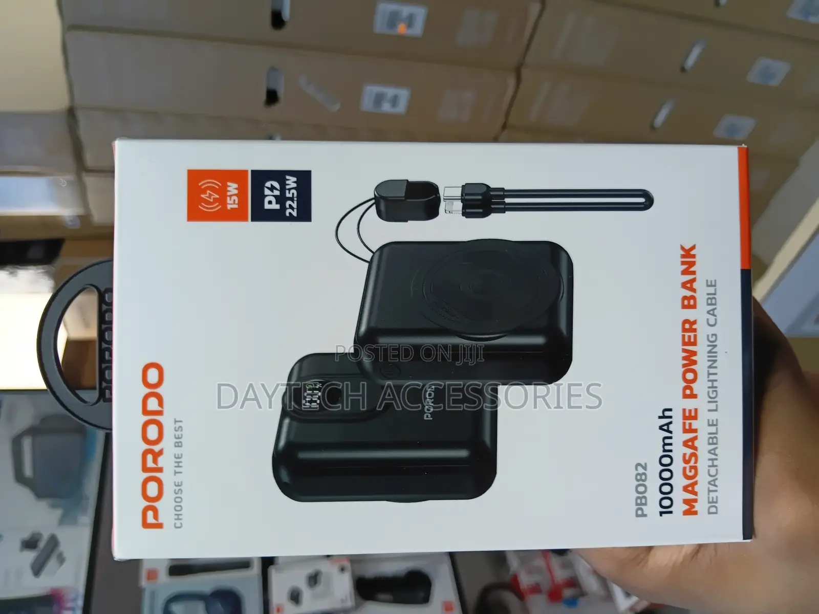 Porodo 10000mah With Magsafe Power Bank 15w Wireless Charging - Black
