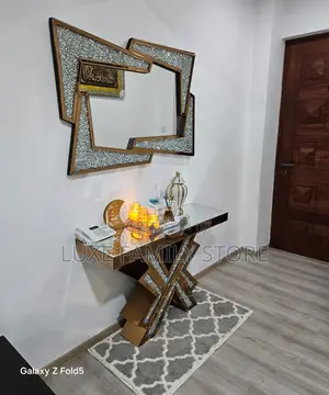 Mirrored Console Table Wall Mirror Set