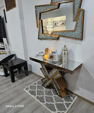 Mirrored Console Table Wall Mirror Set