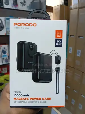 Porodo Power Bank 10000mah Magsafe Detachable Lightning Cable Pd 22.5w