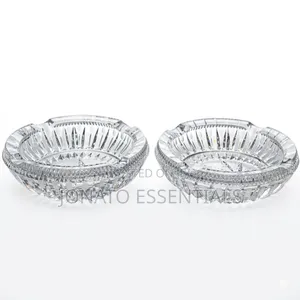 Executive Crystal Glass Ashtray - Heavy Duty Vintage Cut Glass
