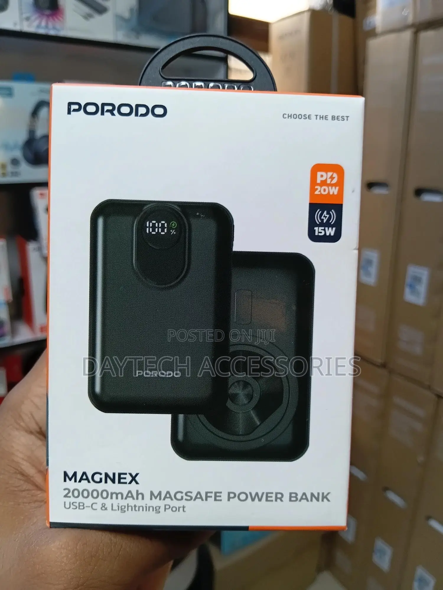 Porodo 10000mah Magsafe Power Bank Detachable Lightning Cable