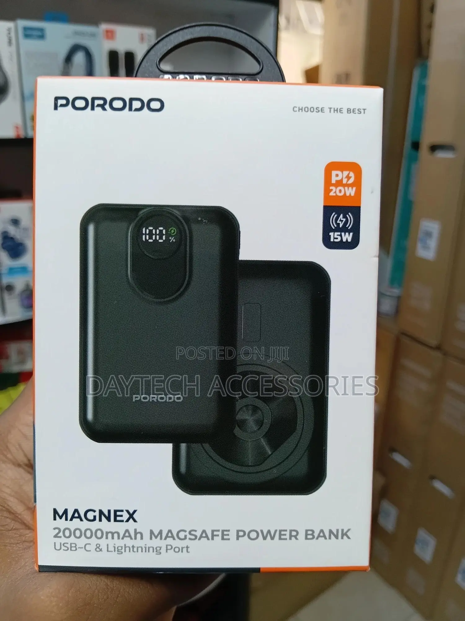 Porodo 10000mah Magsafe Power Bank Detachable Lightning Cable