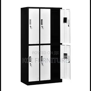 Office Cabinetl; Six Gray Lockers Executive Metallic Cabinet