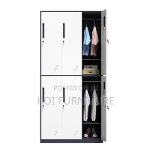 Office Cabinetl; Six Gray Lockers Executive Metallic Cabinet