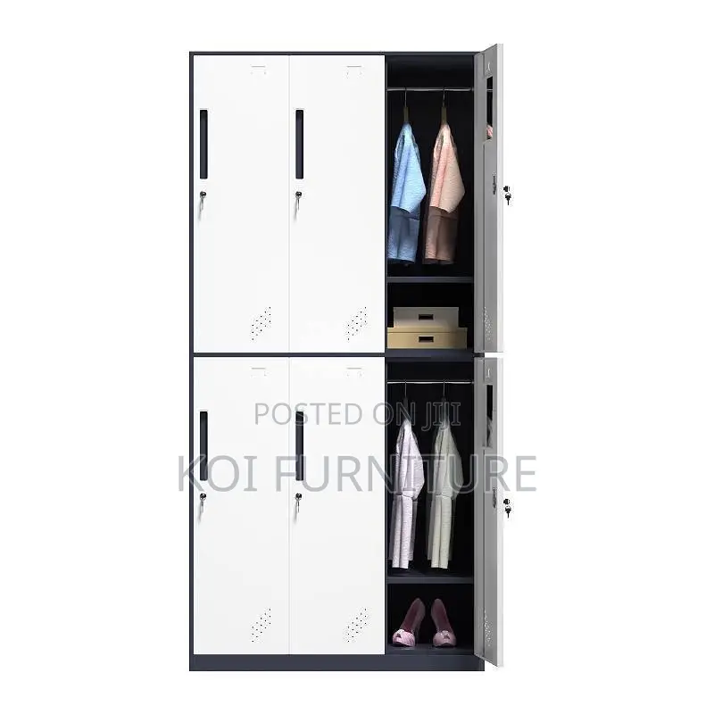 Office Cabinetl; Six Gray Lockers Executive Metallic Cabinet