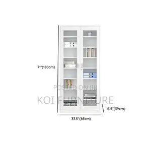 Office Cabinet; Steel Elegant Intergrated Glass Cabinet With Two Doors