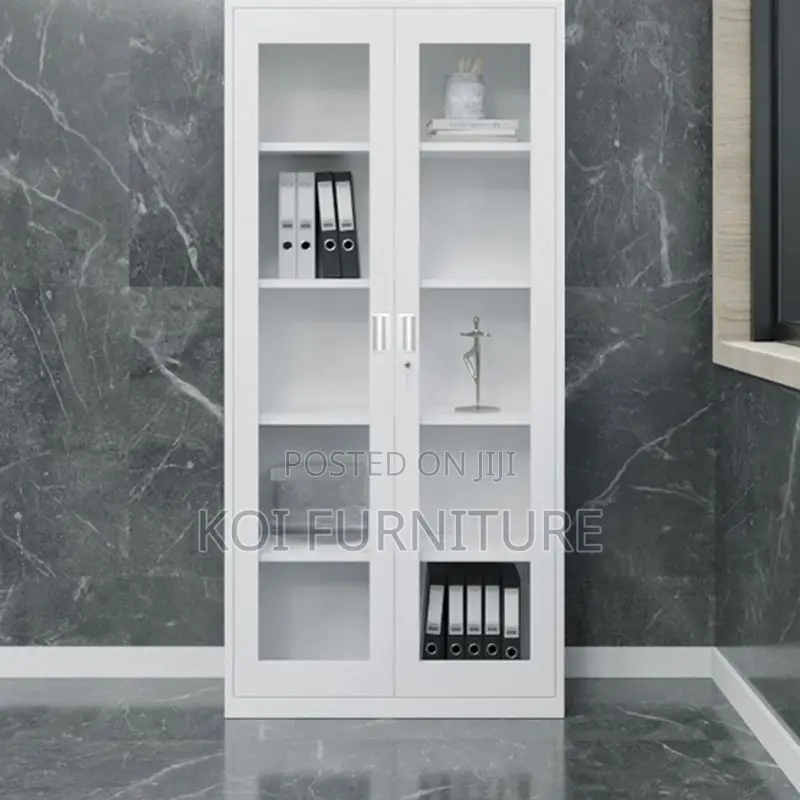 Office Cabinet; Steel Elegant Intergrated Glass Cabinet With Two Doors