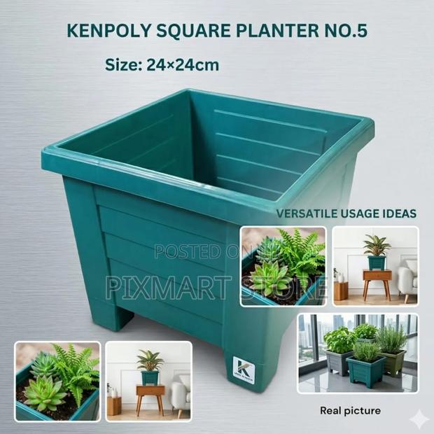 Kenpoly Square Planter No.5 24x24cm Durable Plant Pot