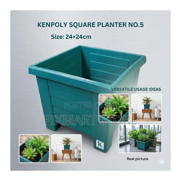 24x24cm Kenpoly Square Planter No.5 Strong Indoor Outdoor Pot