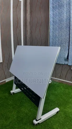 Office Table; Foldable White Desk With Dynamic Mobility