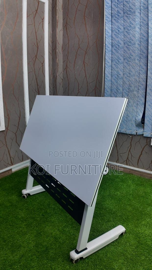 Office Table; Foldable White Desk With Dynamic Mobility - thumbnail 2