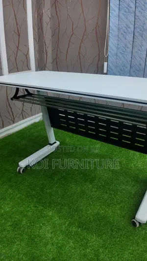 Office Table; Foldable White Desk With Dynamic Mobility