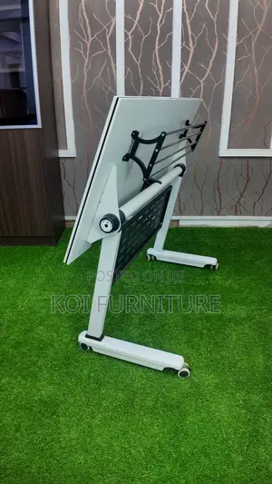 Office Table; Foldable White Desk With Dynamic Mobility