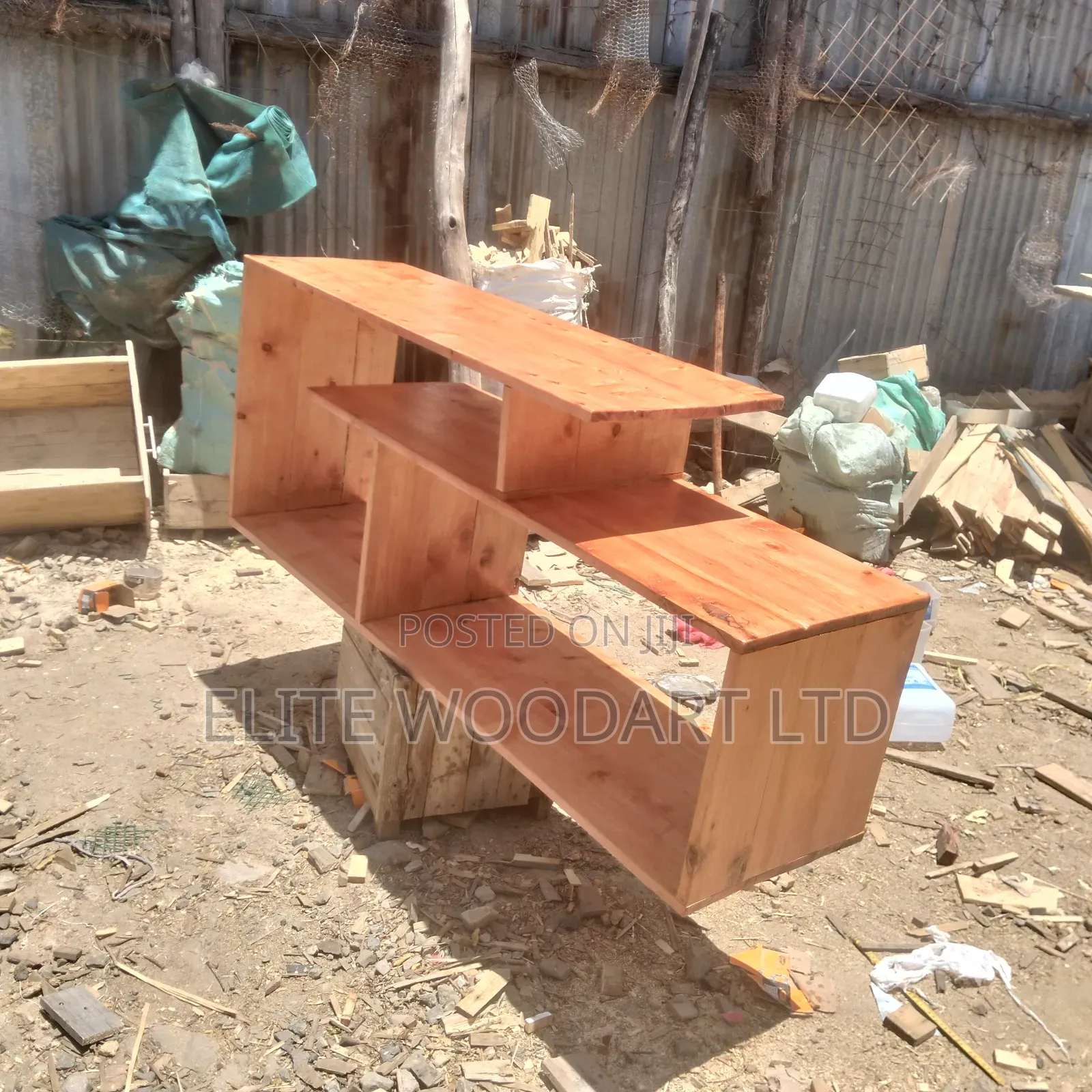 Pallet Tv Stand- Mahogany Finish Solid Wood Stand