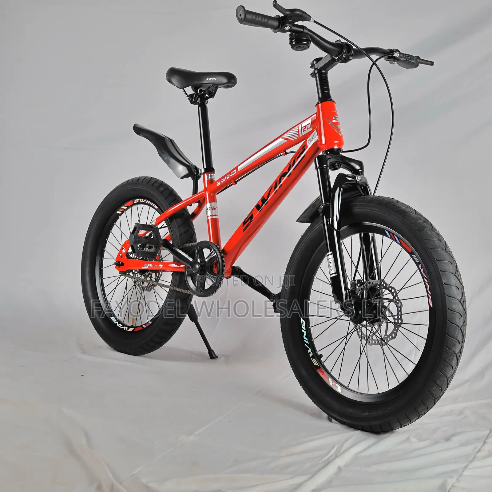 Red Swing Wide Tire Bike for Kids