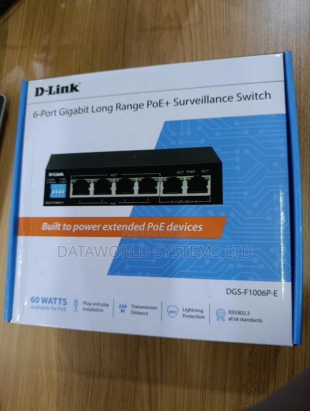 D-Link 6-Port Gigabit Long Range Poe+ Surveillance Switch - main view
