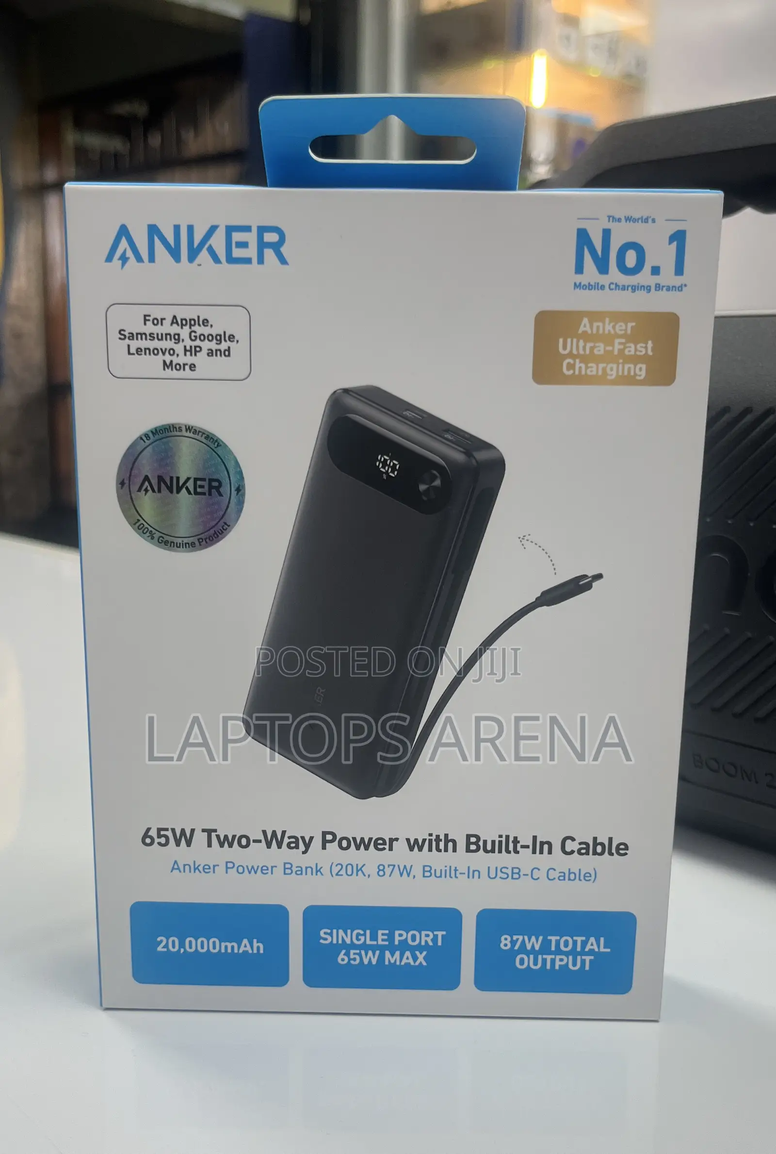 Anker Power Bank , 87w, Built-in Usb-C Cable