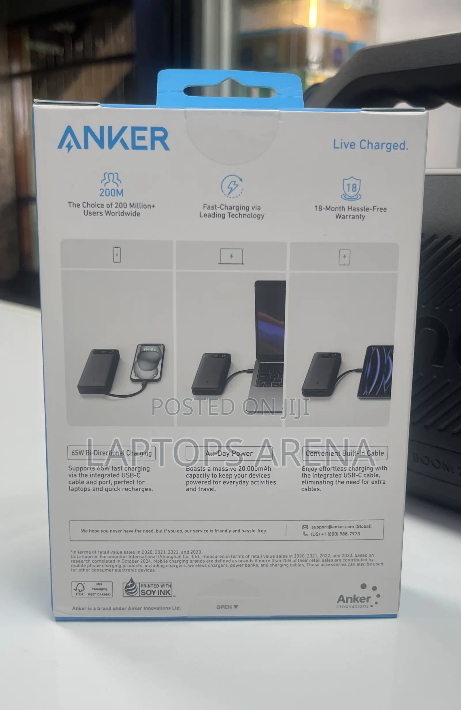 Anker Power Bank , 87w, Built-in Usb-C Cable