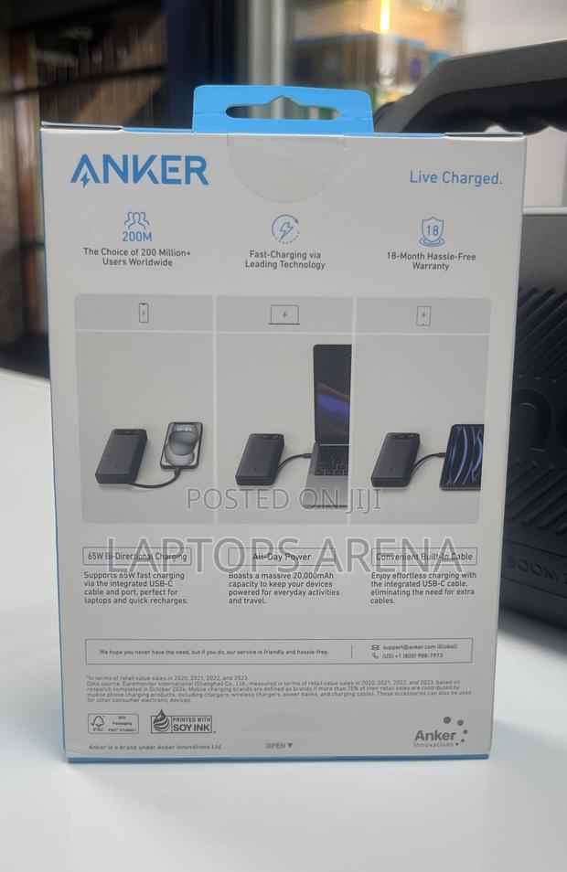 Anker Power Bank , 87w, Built-in Usb-C Cable - thumbnail 2