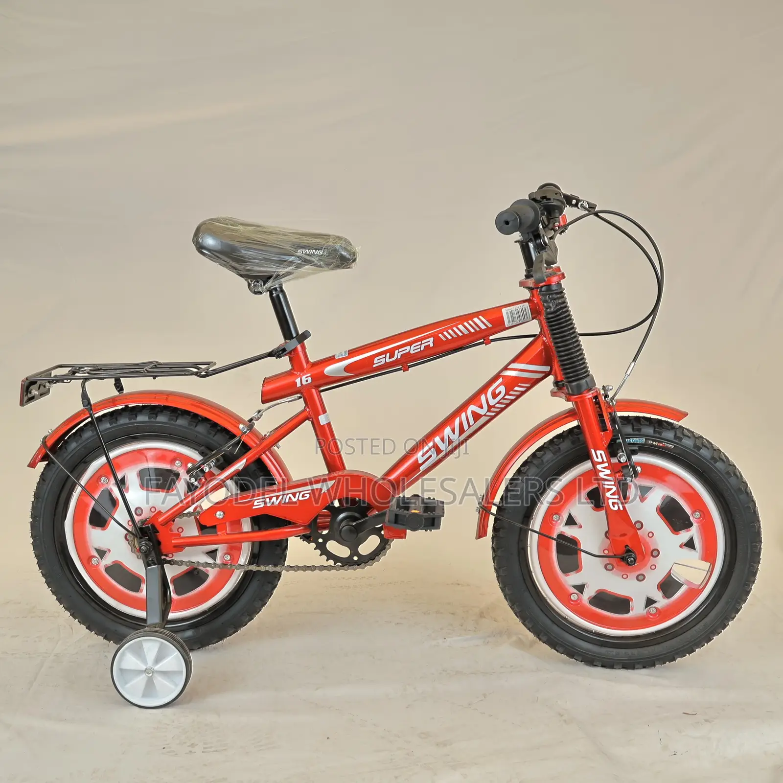 Swing Kids Bike With Wheelcap Size 16 for Age 4 to 7.