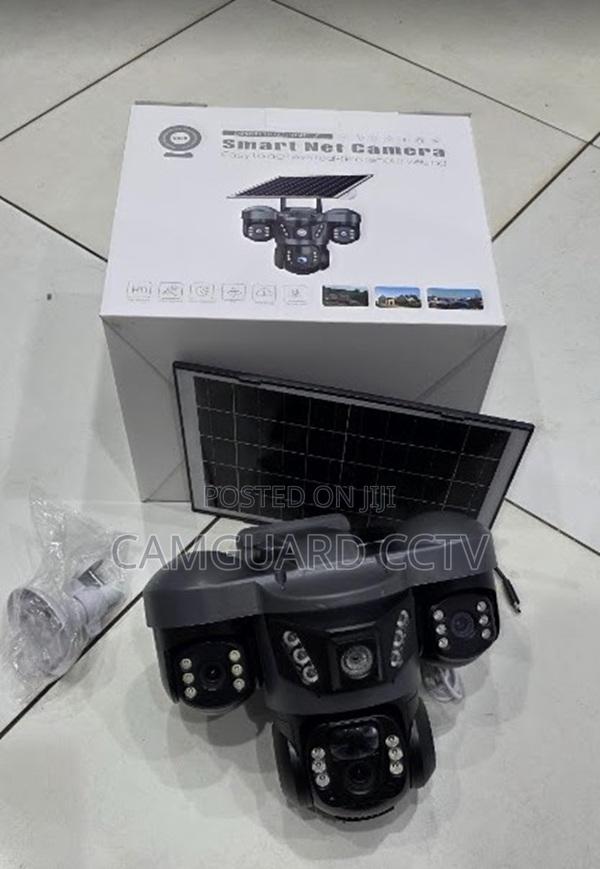 High-Definition 4g V380 Triple Lens Camera Solar (Pir Human Detection