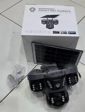 4g V380 Triple Lens Screens Cam Solar Powered - (Pir Human Detection