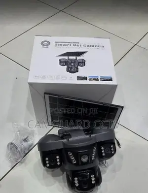 PTZ 4g (Simcard) V380 Triple Lens Three Screens Camera Solar Powered