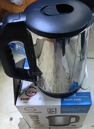 2 Litres Eurochef 3 Pin Plug 1 Metre Cable Stainless Steel Kettle