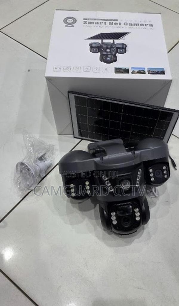 V380 Smart Solar Powered 4g Camera – Triple Lens Solar Light Camera