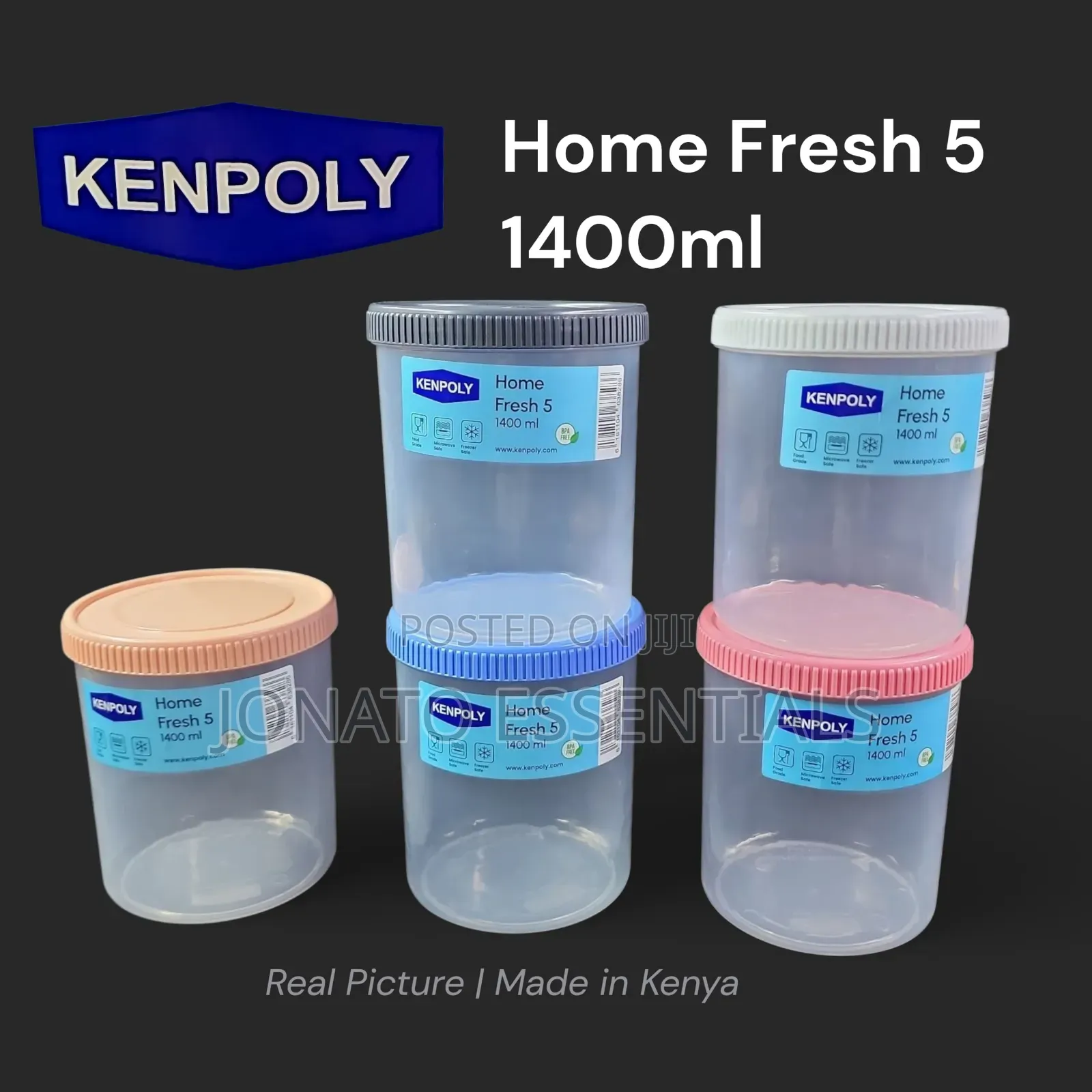 Kenpoly Home Fresh 5 1400ml Round Food Storage Container - Bpa Free