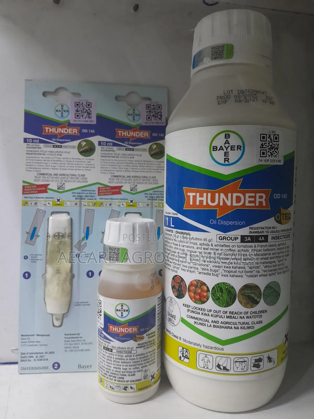 Thunder Insecticide Od145 10ml, 100ml and 1litre