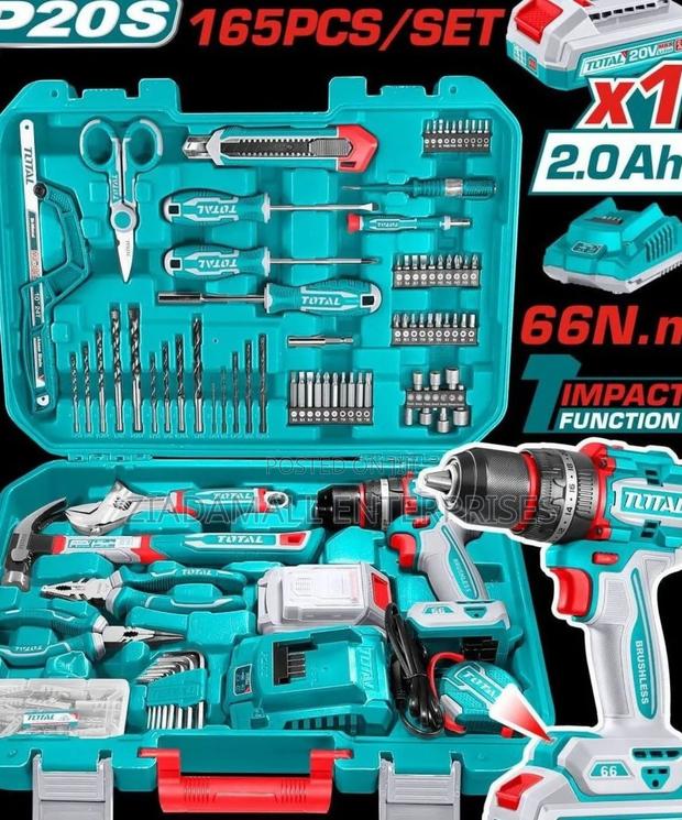 Cordless Drill Powerful Cordless Drill 165-Piece Complete Tool Set