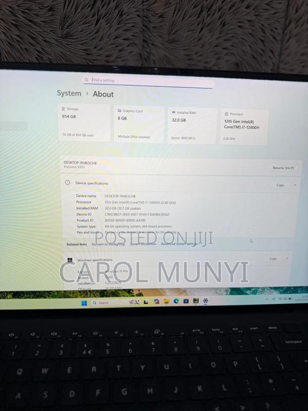 New Laptop Dell Precision 5570 32GB Intel Core i7 SSD 1T - thumbnail 4