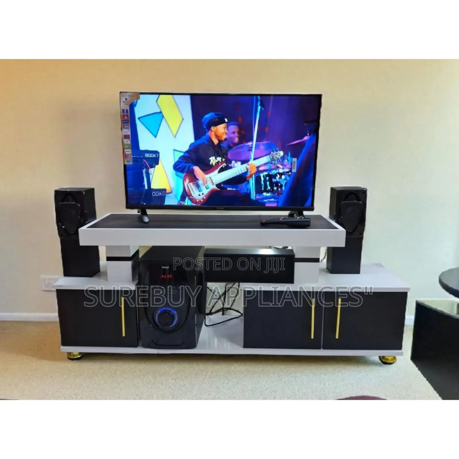 Istanbul Contemporary Tv Stand With Led Lighting Drawer Storage