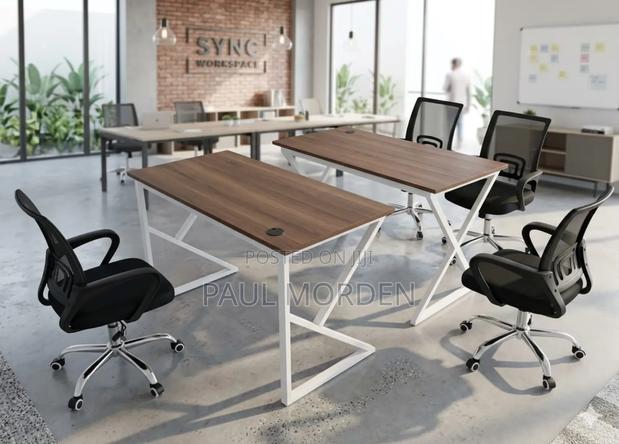 Brand New Stylish Office Desk With White Metal Frames