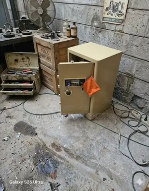 Beige Electronic Safebox With Digital Lock Keys Override