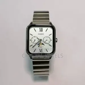 Casio MTP-M305d Moon Phase Square Dial Men's Watch - Stainless Steel