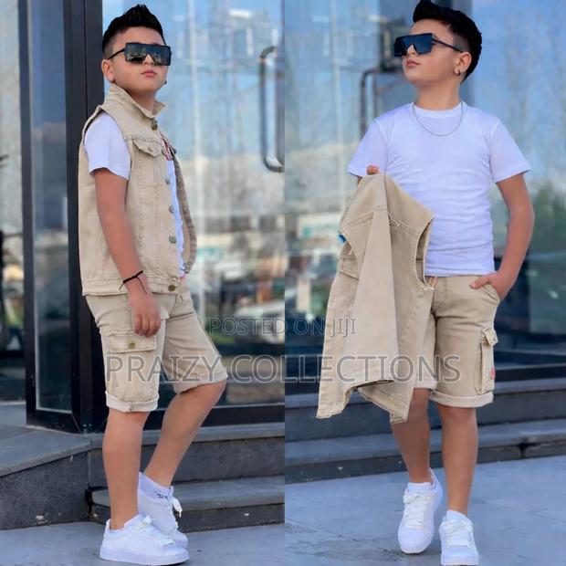 3pc Short+ Tshirt +Half Coat Set - main view