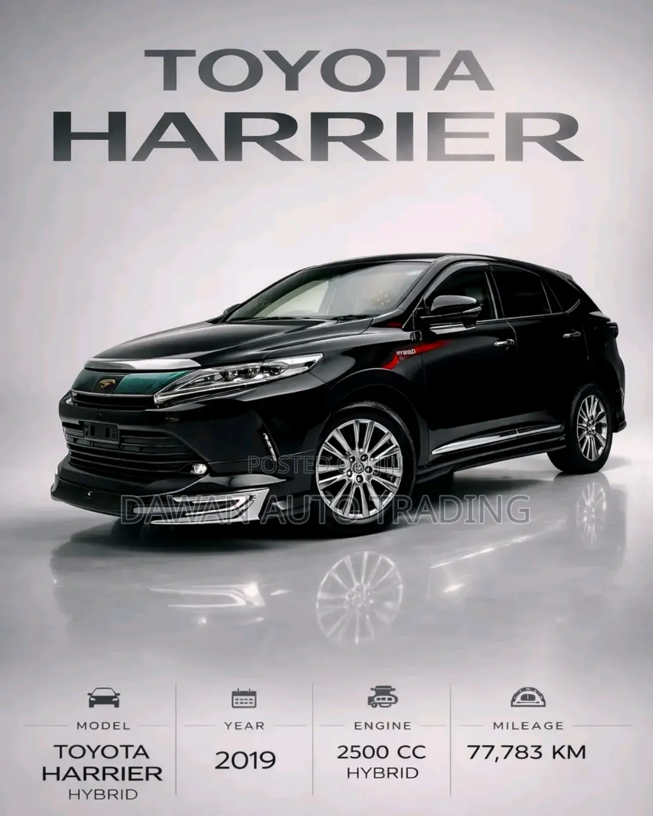 Toyota Harrier 2.5 Hybrid 4WD 2019 Black