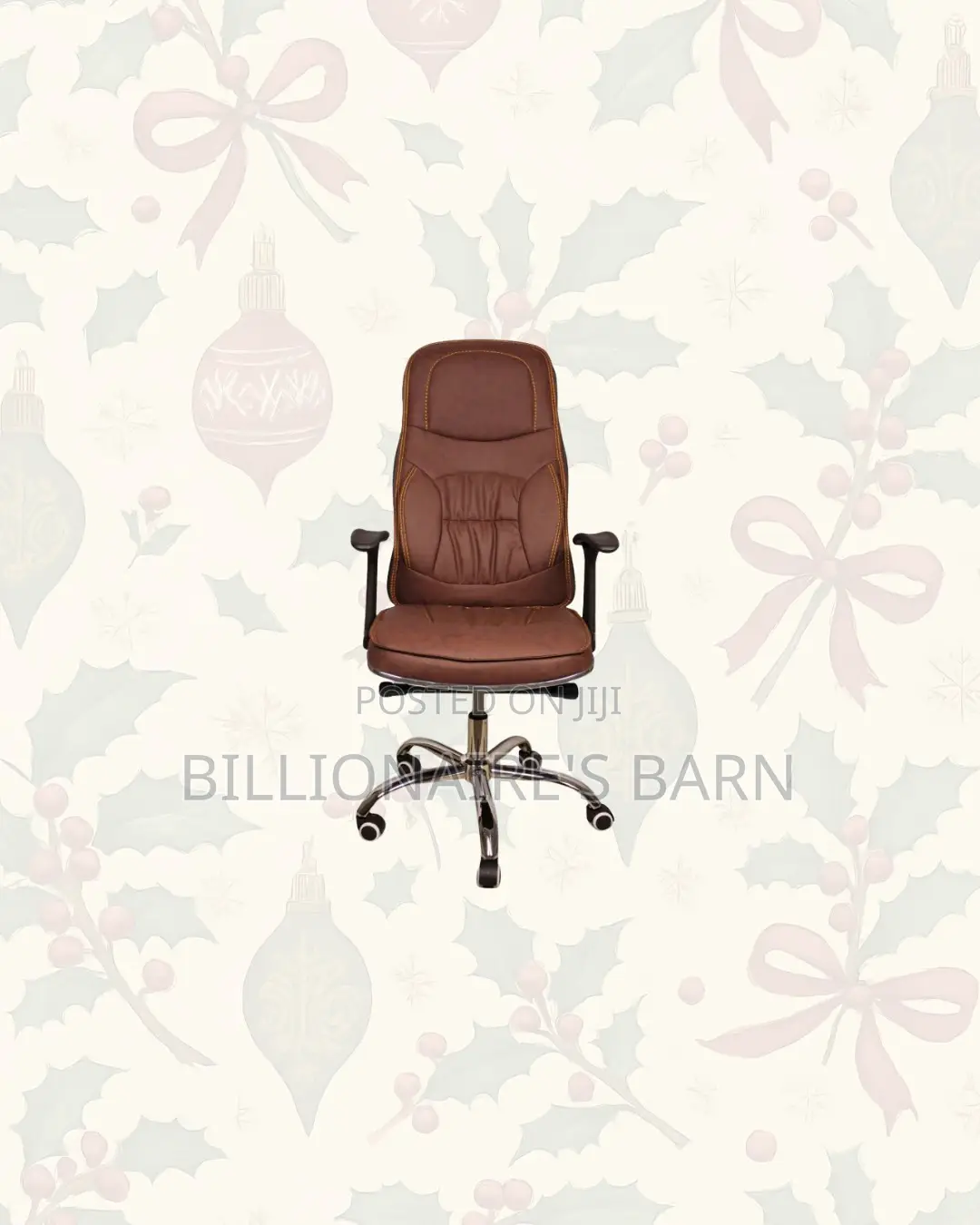 Ergonomic Executive Leather Chair High Back Padded Armrest Seating