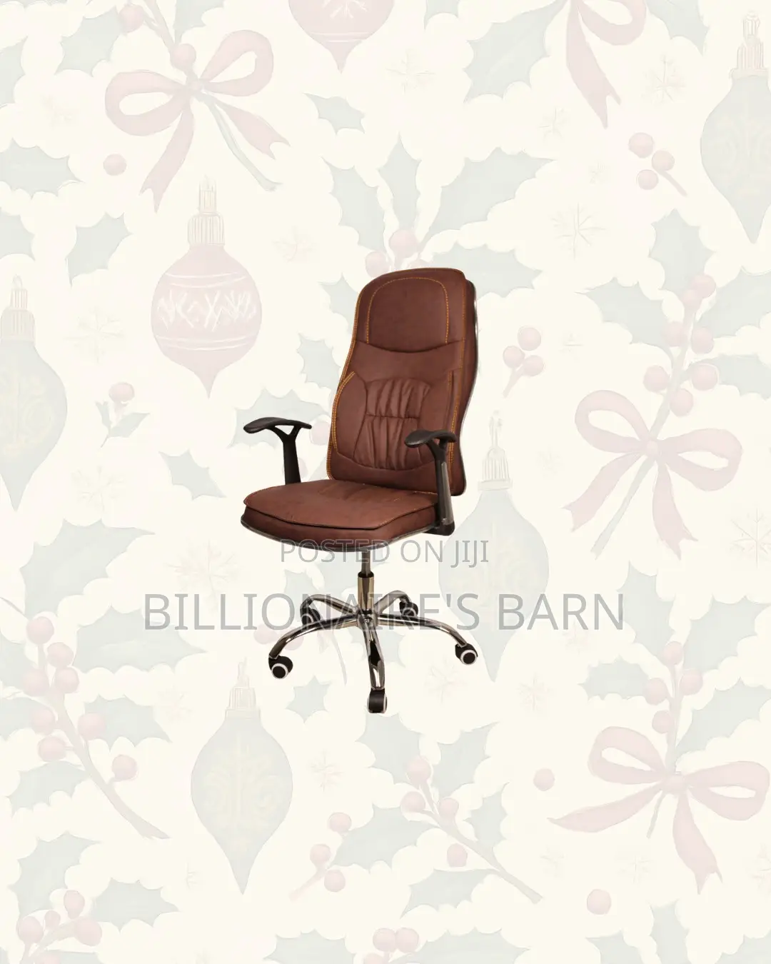 Ergonomic Executive Leather Chair High Back Padded Armrest Seating