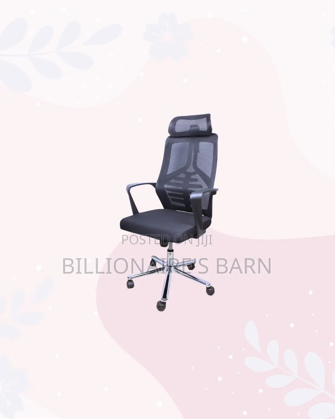 High Back Mesh Office Chair Headrest Lumbar Support Ergonomic Comfort
