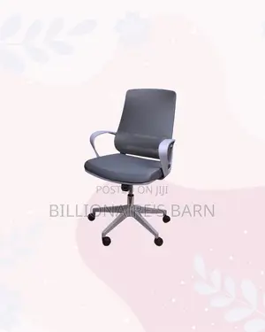 Grey Ergonomic Mesh Office Chair Mid Back Lumbar Support