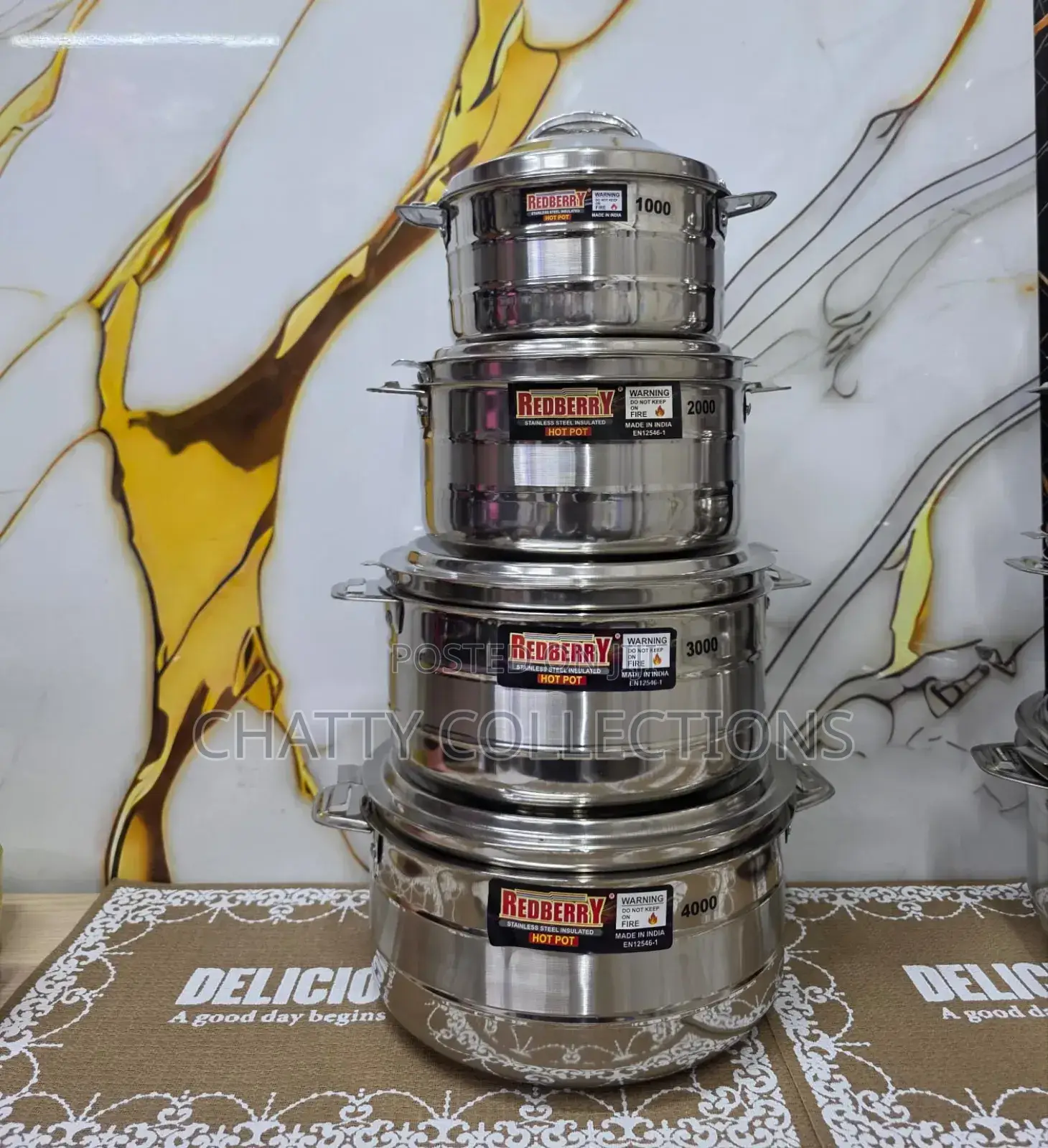 4 Piece Aluminium Hotpot Set