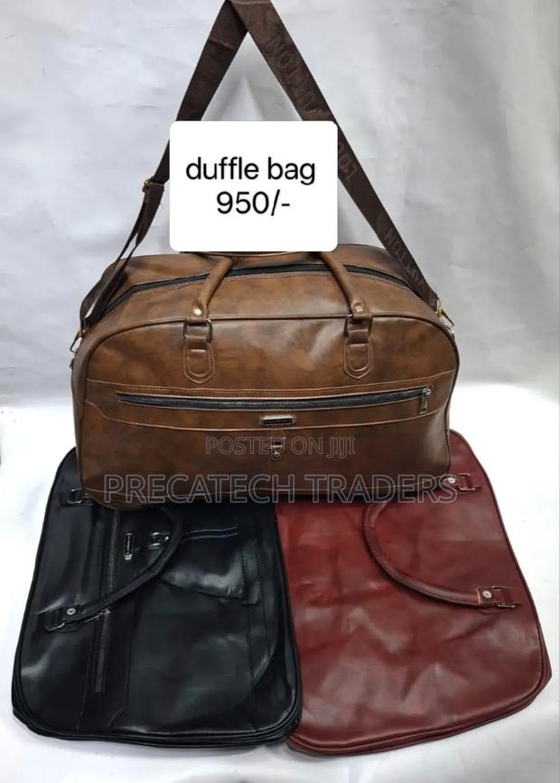 Large Leather Travel Duffle Bag - thumbnail 2