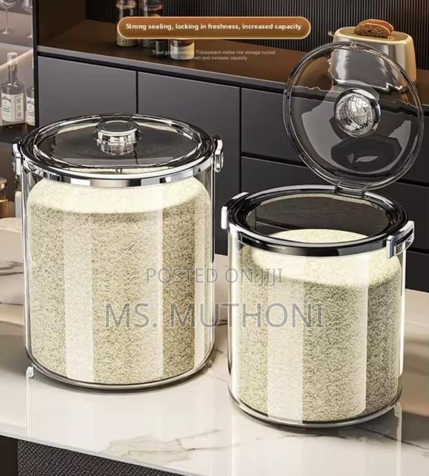 Clear Acrylic Cereal / Rice Storage Canister/ Bucket (5/10 L)