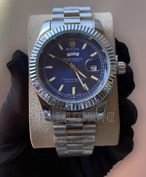 Stainless Steel Silver Strap Battery Powered Rolex Gents Watch *