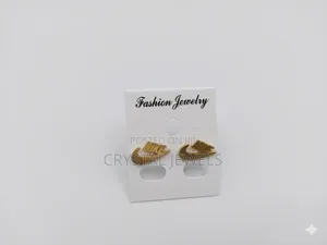 Stylish Gold Nike Logo Stud Earrings (Pair(